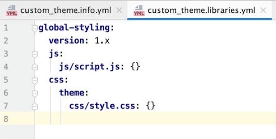 Drupal Theming: Create a libraries.yml file