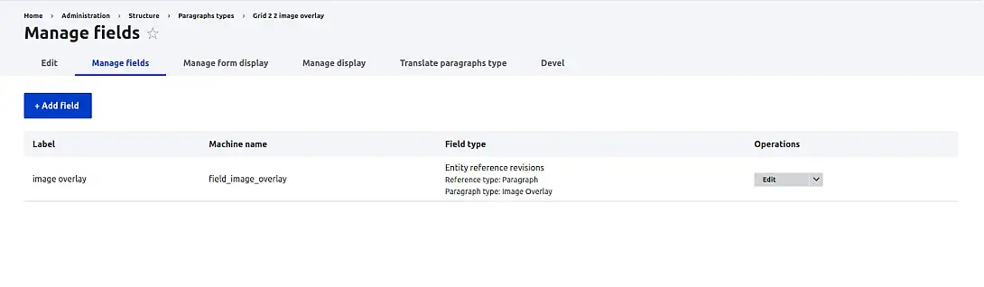 manage fields